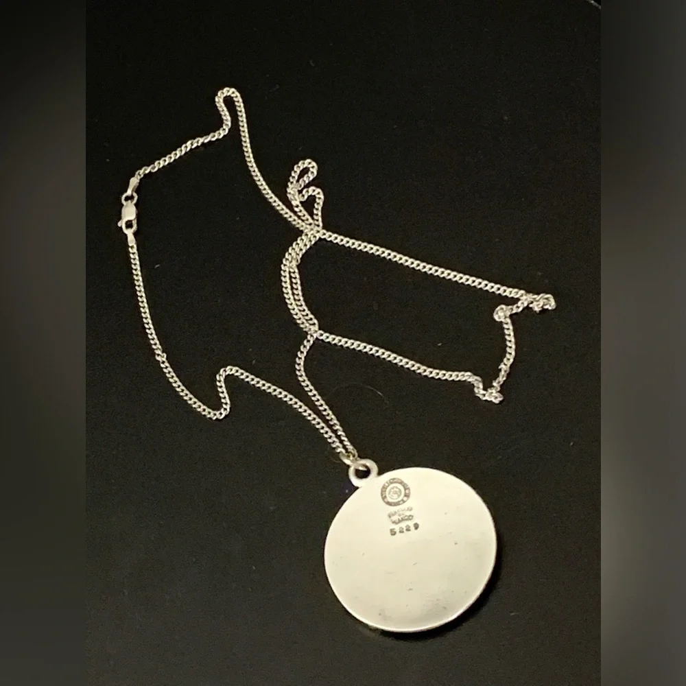 Vintage 1950s Margot De Taxco Zodiac Sterling Silver Gemini Pendant Necklace 24” - Picture 4 of 15